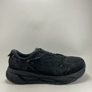 Hoka One One Clifton L Casual Lifestyle Sneakers Mens Size 14 Triple Black Suede